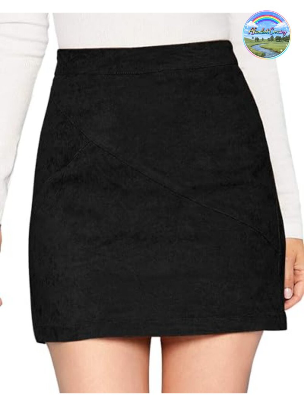 Mini Faux Suede High Waist Fitting Skirt A-Line